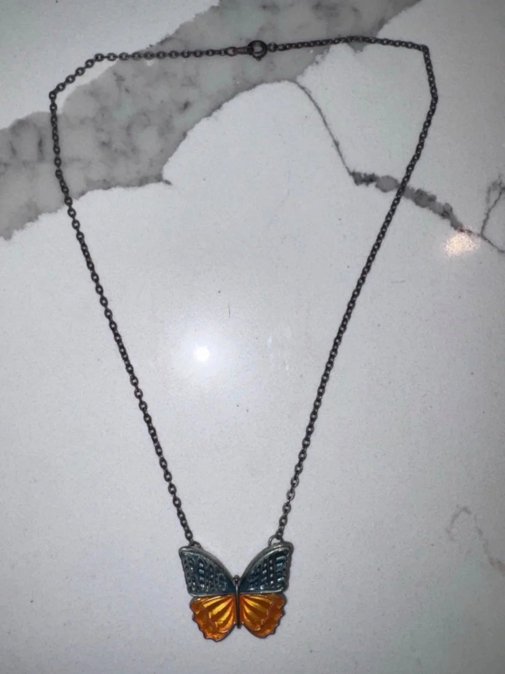 Gorgeous brand name Borgezie, butterfly enamel necklaces